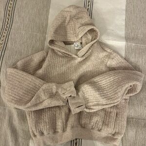 Aerie Textured Beige Hoodie